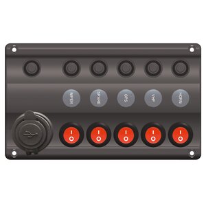 Panel 5 interruptores con USB - Global Nautic